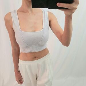 Free People White Crop Top